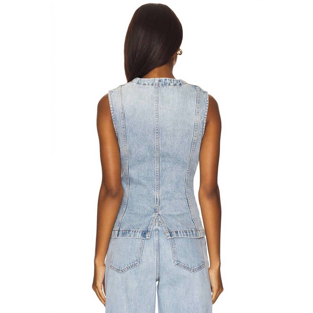NEW PISTOLA gia fitted collarless vest in gaze - Picture 4 of 5